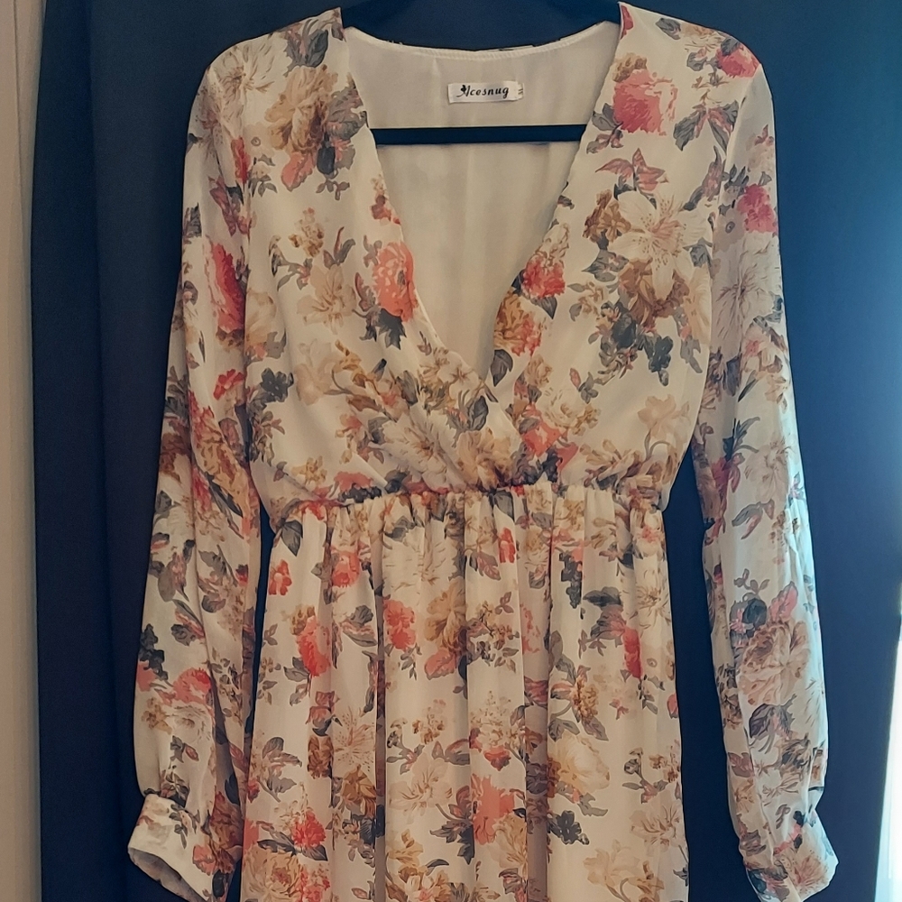 Beautiful Floral Long Sleeve Maxi Dress